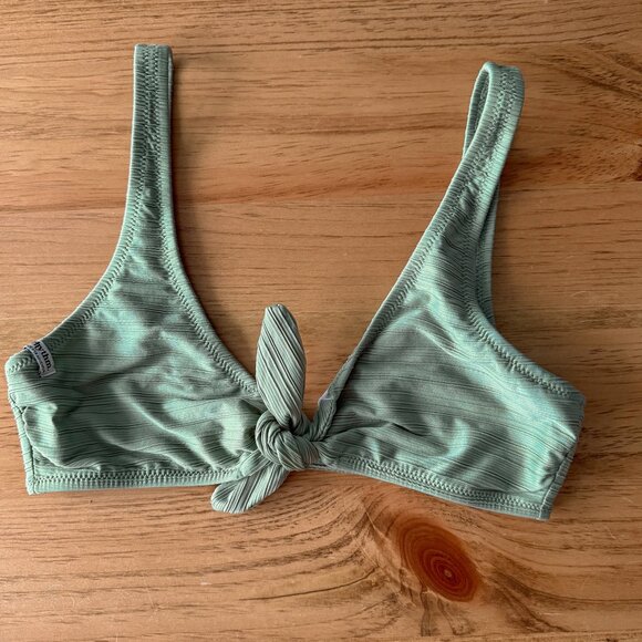 Rhythm Green tie bikini top and bottoms - Picture 3 of 4